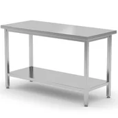 Stoły gastronomiczne - Stół blat roboczy stalowy centralny z półką 80x70x85 cm - Hendi 815830 - miniaturka - grafika 1