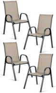 Fotele i krzesła ogrodowe - Krzesła ogrodowe na taras balkon ogród metalowe 4 szt. Sofotel - miniaturka - grafika 1