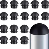 Zawiasy, okucia i inne akcesoria - 16 okrągłych, czarnych, plastikowych zaślepek na nogi krzeseł – idealna ochrona nóg krzeseł – gumowe zaślepki zapewniające idealne mocowanie - miniaturka - grafika 1
