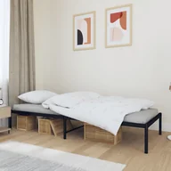 Łóżka - Metalowa rama łóżka, czarna, 80x200 cm Lumarko! - miniaturka - grafika 1