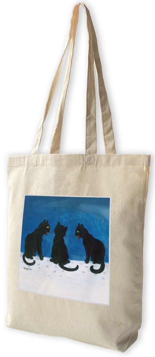 Torba z naszywką Czarne koty na śniegu Louis Wain