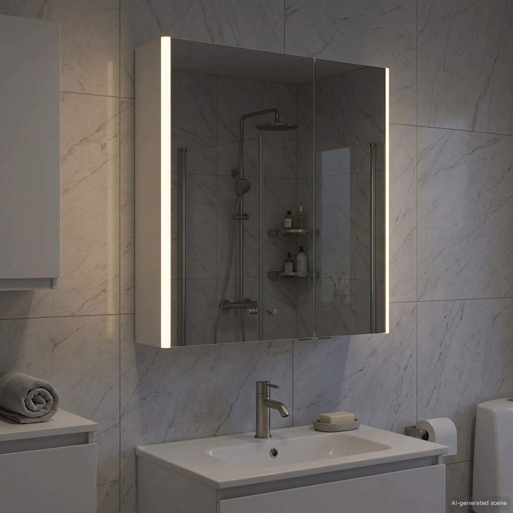 vidaXL vidaXL Szafka z lustrem do łazienki Biały 63,5 x 15,5 x 70 cm