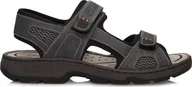 Sandały męskie - Rieker Sandals 26156-47 szary 40 - miniaturka - grafika 1