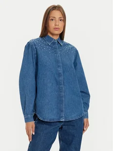 Pepe Jeans Koszula jeansowa Charlie PL304962 Niebieski Loose Fit - Koszule damskie - miniaturka - grafika 1