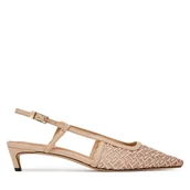 Czółenka - Czółenka Tommy Hilfiger Mono Squared Toe Kitten Slingb FW0FW08746 Beżowy - miniaturka - grafika 1