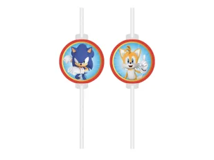 Słomki urodzinowe Sonic - 4 szt. - Słomki do napojów - miniaturka - grafika 1