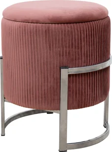 Fabryka Mebli Akord Pufa otwierana z pojemnikiem welurowa PORTO Różowa - Pufy i podnóżki - miniaturka - grafika 1