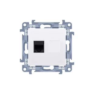 LEDart telefoniczne RJ12 pojedyncze białe CT1.01/11 Kontakt Simon10 - Gniazdka elektryczne - miniaturka - grafika 1