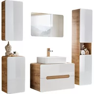 Meble łazienkowe - Zestaw Mebli do Łazienki Set 60 Universal Aruba Comad Biały, Dąb Craft Złoty - miniaturka - grafika 1