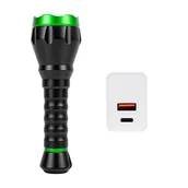 Latarki - Latarka PNI Adventure F750 Green Light, aluminium, LED 10W, 500 lm, do 850 m, 4000mAh, IP44, 4000mAh w zestawie, z zasilaczem PNI CHG300 w zestawie - miniaturka - grafika 1
