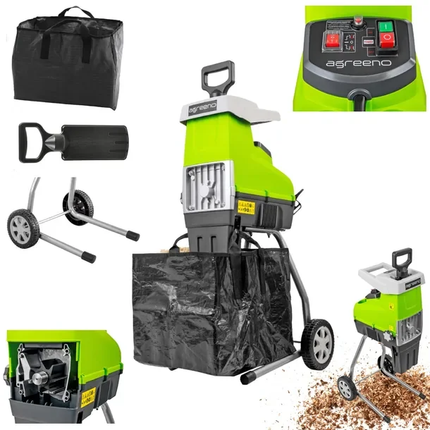 Rozdrabniacz Frezowy Do Gałęzi Rębak Ogrodowy Elektryczny 3500w 44mm 60l