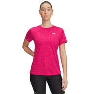 Koszulki i topy damskie - Damska koszulka treningowa Under Armour Tech SSC- Twist - różowa - miniaturka - grafika 1
