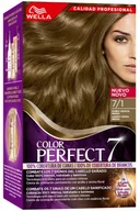 Farby do włosów i szampony koloryzujące - Farba kremowa z utleniaczem Wella Color Perfect 7 100 Cobertura De Canas 7-1-Rubio Ceniza Medio 60 ml (4064666324128) - miniaturka - grafika 1