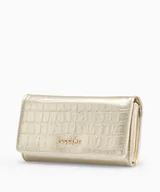 Portfele - PUCCINI Duży portfel damski ze skóry ekologicznej crocco w kolorze złotym - miniaturka - grafika 1