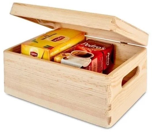 WOODEN BOXWITH LID 315100 40X30X13.5CM