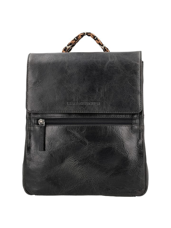 HIDE & STITCHES Skórzany plecak w kolorze czarnym - 23 x 26 x 9 cm