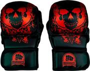 Rękawice bokserskie - WarHouse Rękawice MMA Sparingowe Skull Red - miniaturka - grafika 1