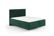 Łóżka - Łóżko skrzyniowe GUTTO JILL 140 x 200 cm z pojemnikiem + TOPPER 5 cm gratis zielony welur wysokie złote nogi - miniaturka - grafika 1