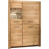 Kredensy - Kredens II Drewniany z Dębu Olejowanego Lewy WZ-0169-0421 WZ-0169 G+K Meble Niklowany Srebrny - miniaturka - grafika 1