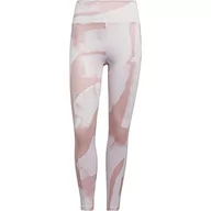 Legginsy - adidas Damskie legginsy AOP 3S 78 TIG Leggings, Almost różowe/białe, 2XL - miniaturka - grafika 1