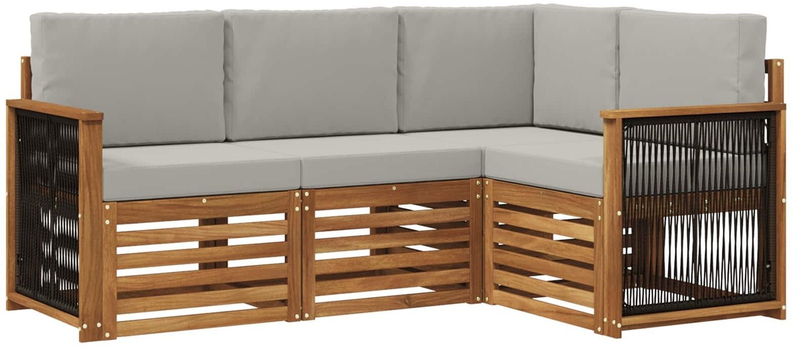 vidaXL Zestawy sof z poduszką 4 pcs Lite Drewno Akacji