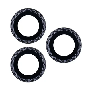 Zestaw szkieł na aparat do iPhone 11 Pro Max black rhombus (3 sztuki) - Szkła hartowane na telefon - miniaturka - grafika 1