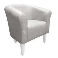 Fotele - ATOS Fotel Milo AL12 biało szary nogi 20 białe - miniaturka - grafika 1