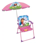 Wyposażenie pokoiku dziecięcego - FUN HOUSE Dziecko 713603 Gabby ET LA Magiczne składane krzesło JO H.53 X D.38,5 X D 37,5 cm z parasolem Ø65 CM, różowe - miniaturka - grafika 1