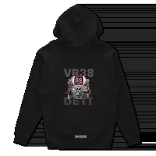 Czarna bluza z kapturem silnik VR38 DETT-L - Odzież do sportów motorowych - miniaturka - grafika 1