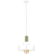 Lampy sufitowe - KET LAMPA wisząca loftowa OPRAWA okrągły ZWIS metalowy biały złoty - miniaturka - grafika 1