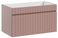 Szafki łazienkowe - PUDROWA Szafka pod umywalkę WISZĄCA PUDROWY RÓŻ 80 cm Szuflada FREZOWANY FRONT - miniaturka - grafika 1