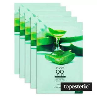 Holika Aloe Soothing Gel Mask Sheet 5 Pack Maseczka bawełniana w płachcie z aloesem 5 szt - Maseczki do twarzy - miniaturka - grafika 1