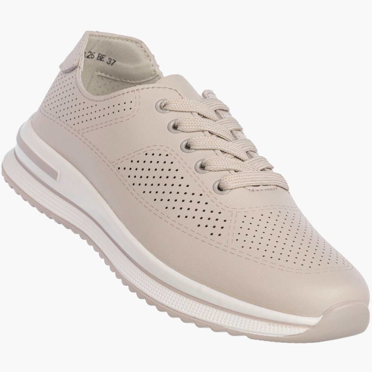 Półbuty Damskie Buty Skórzane Sneakersy Ażurowe Beżowe Filippo DP7608/26 39
