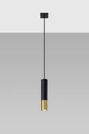 Lampy sufitowe - Sollux Lighting Lampa wisząca LOOPEZ 1 czarny/złoty - miniaturka - grafika 1