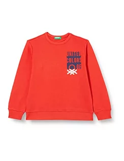 Bluzy dla chłopców - United Colors of Benetton Chłopięca bluza z długim rękawem i okrągłym dekoltem, Ciemnoczerwony 29 l, 150 - grafika 1