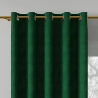 Zasłony - Zasłona gotowa welurowa na przelotkach, rozmiar 140x250 cm, kolor butelkowa zieleń - miniaturka - grafika 1