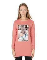 Bluzy damskie - Długa Bluza Tunika Damska Bawełniana 249-05 r L - miniaturka - grafika 1