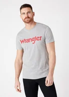 Koszulki męskie - MĘSKI T-SHIRT WRANGLER SS LOGO TEE MID GREY W7M0D3XTT 112131861 - Wrangler - miniaturka - grafika 1