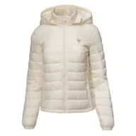 Kurtki damskie - Damska Kurtka zimowa pikowana GUESS GJ HOODED PUFFER W4YL00WG922-G053 – Beżowy - miniaturka - grafika 1