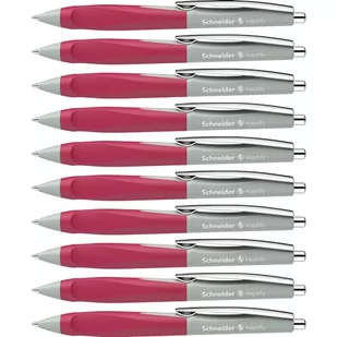 Schneider 135329 Haptify długopis (grubość kreski M, kolor wkładu: niebieski) opakowanie 10 sztuk, szałwia szaro-magenta - Długopisy - miniaturka - grafika 1