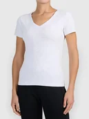 Koszulki i topy damskie - T-shirt basic z dekoltem typu serek damski 4F 4FWMM00TTSHF3307-27M Szary XL - miniaturka - grafika 1