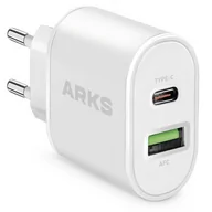 Ładowarki do telefonów - ARKS Ładowarka sieciowa PD65W USB-C 18W PORT USB-A Biały - miniaturka - grafika 1