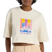 Koszulki sportowe damskie - Koszulka damska New Balance WT53904LIN - beżowa - miniaturka - grafika 1