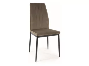 Krzesło welurowe ATOM VELVET oliwkowe SIGNAL - Krzesła - miniaturka - grafika 1