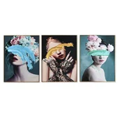 Plakaty - Emaga Obraz DKD Home Decor Kobieta Nowoczesny (60 x 3 x 80 cm) (3 Sztuk) - miniaturka - grafika 1