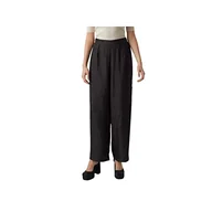 Spodnie damskie - Vero Moda Vmpoppy Szerokie spodnie Wvn Btq Spodnie Damskie, Czarny, S - miniaturka - grafika 1