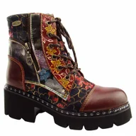 Botki damskie - Laura Vita Botki damskie skórzane KLEO 11 WINE bordowe - miniaturka - grafika 1