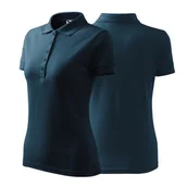 Koszulki i topy damskie - Koszulka granatowa polo z logo na sercu damska z nadrukiem logo firmy 200g 210 kolor 02 koszulka polo - miniaturka - grafika 1