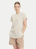 Koszule damskie - Tommy Hilfiger Koszula WW0WW44715 Beżowy Regular Fit - miniaturka - grafika 1