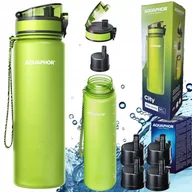 Butelki filtrujące - AQUAPHOR CITY zestaw butelka filtrująca 0,8L zielona + 5x wkład filtrujący - miniaturka - grafika 1